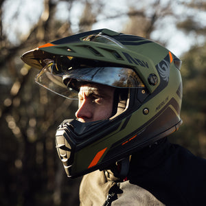 Torres Adventure Full Face Helmet - Block Matt Green