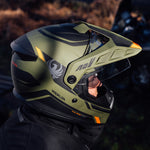 Load image into Gallery viewer, Torres Adventure Full Face Helmet - Block Matt Green
