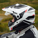 Load image into Gallery viewer, Torres Adventure Full Face Helmet - Block White Red

