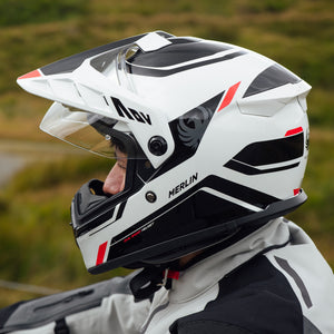 Torres Adventure Full Face Helmet - Block White Red