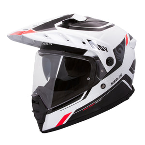 Torres Adventure Full Face Helmet - Block White Red