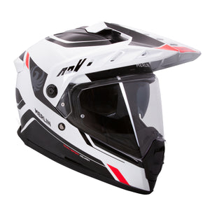 Torres Adventure Full Face Helmet - Block White Red