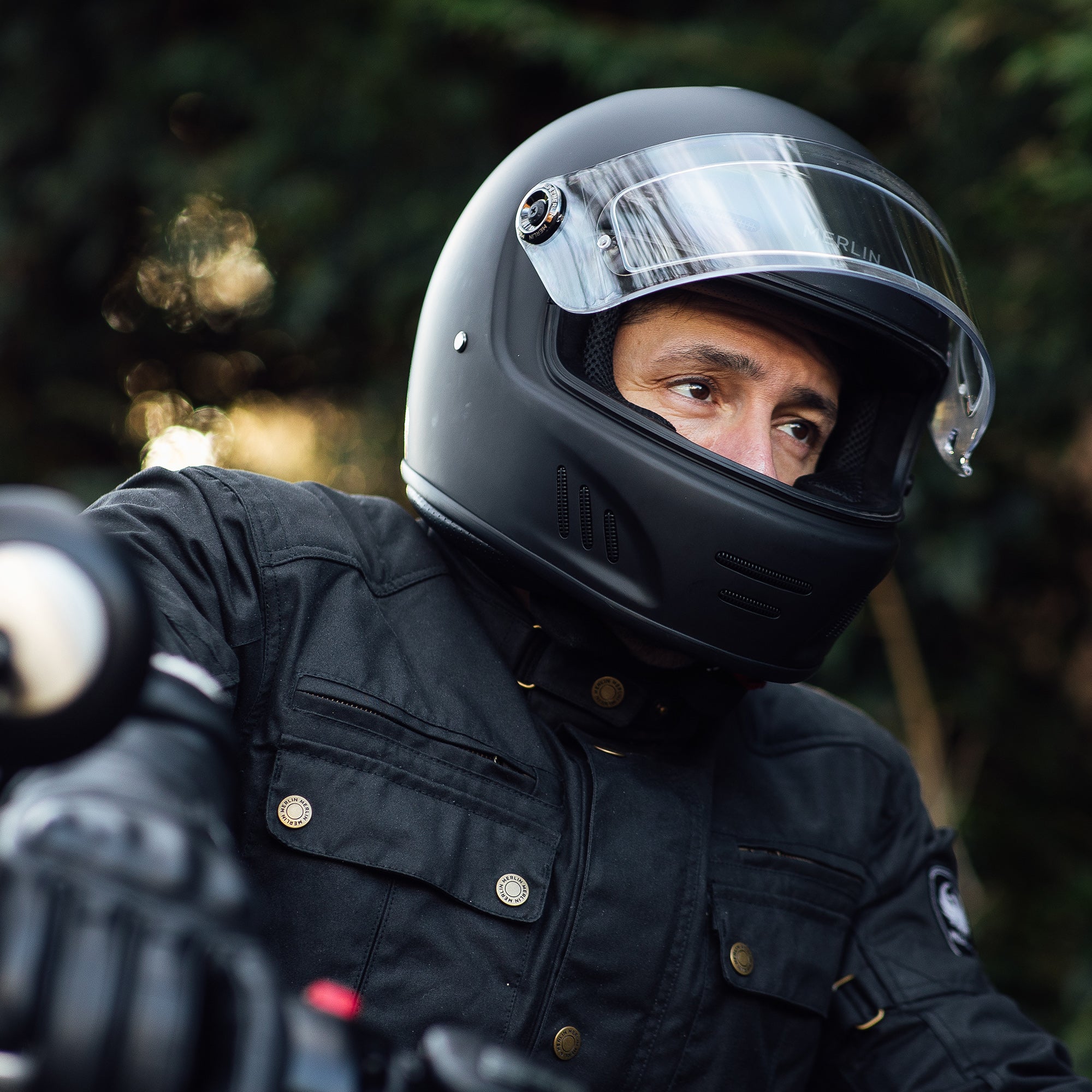 Revival Vintage Full Face Helmet - Matt Black Merlin Motorcycle Clothing Revival Vintage Full Face Helmet - Matt Black Merlin Motorcycle Clothing