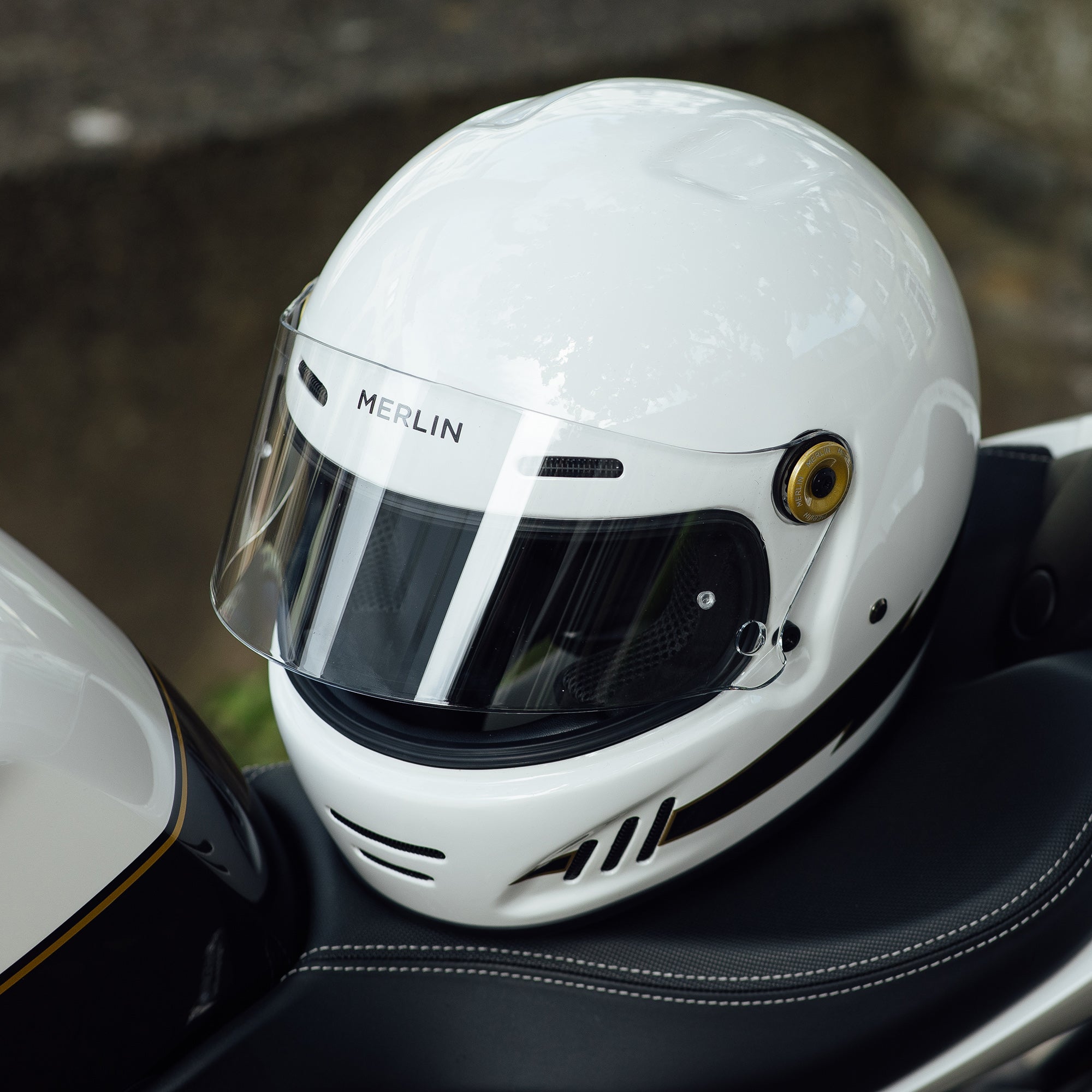 Revival Vintage Full Face Helmet - Flash Optic White